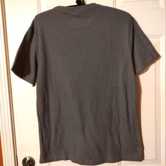 ◾🎱◾NWOT Men's Steel Smoke Charcoal Grey Waffle Knit Tee Shirt T-Shirt - 2XL - Picture 14 of 15